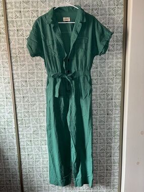 Universal Thread Green Short-Sleeve Jumpsuit